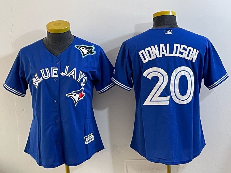 Women 2025 Nike Toronto Blue Jays #20 Donaldson Blue Game MLB Jersey 04